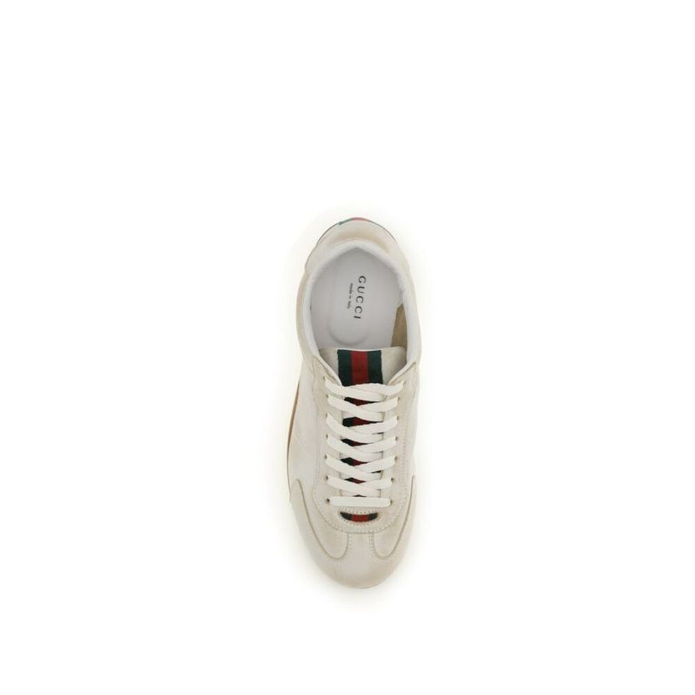 Gucci White Calf Leather Bos Taurus Low Top Women's Sneakers - Picture 4 of 4